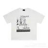Erd Melancolia Rico Vintage Lavado Estampa Rachada Quadrinhos Waffle Unissex Manga Longa Camiseta Camada Base Tendência
