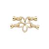 Broche de collar de perlas lleno de circonio flor de cinco pétalos doble fila broche de cierre manual broche de conexión hebilla femenina cadena para suéter accesorios diy