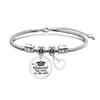 Pulsera europea y americana transfronteriza de acero inoxidable hueso de serpiente pulsera etiqueta temporada de graduación corazón oblicuo regalo de vacaciones grabado pulsera de acero de titanio