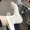 Meias Pós-Parto para Mulheres, Primavera e Verão, Brancas, Estilo Ins, Cor Sólida, Meias Largas, Estilo College, Meias de Cano Médio, Casuais, Confortáveis, Absorventes de Suor