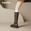 Botas Vaqueras Occidentales Augusden para Mujer 2026 Verano Botas Largas Marrones Viaje a Xinjiang Botas Melard Knight Otoño
