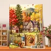 Pintura al Óleo Digital DIY de Paisaje al Atardecer, Pintura al Óleo Pastoral Pintada a Mano, Pintura al Óleo Acrílica Pintada a Mano