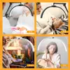 Lámpara de Iluminación de 28 pulgadas para Belleza y Arte de Uñas, Protección Ocular, Luz de Luna para Extensión de Pestañas, Lámpara para Tatuaje y Bordado, Lámpara de Belleza de Media Luna de Pie en Forma de U