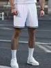 Shorts Casuais Masculinos de Malha Respirável Transfronteiriços com Caimento Solto e Design de Cintura com Cordão, Adequados para Uso na Rua no Verão