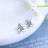 Pendientes de Estrella de Diamante Estilo Coreano para Mujer Simples Estilo Mori Estudiante Pequeños Super Hada Estilo Ins Pendientes de Estrella de Cinco Puntas