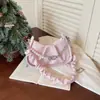 Bolso Transfronterizo para Mujer Rosa con Perlas Bolso de Hombro Verano 2026 Nuevo Diseño de Nicho Bolso Cruzado de Hombro Plegado