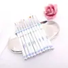 Pincel de Nail Art de Fábrica Transfronteiriço Atacado Série Porcelana Azul e Branca Chinesa Pincel de Construção de Pintura Colorida de Flores Cabeça Plana Caneta de Fototerapia
