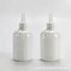 Frasco de Óleo Essencial Branco de 300ml, Curto, Largo e Redondo com Tampa Pontiaguda, Frasco de Pressão Branco de 300ml com Tampa Pontiaguda, Frasco para Líquido Medicinal com Bico Pontiagudo