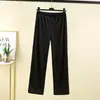 Pantalones Cálidos para el Hogar para Mujer Otoño e Invierno Nuevos Color Sólido Holgados Adelgazantes Pierna Recta Talla Grande Pierna Ancha Casuales