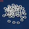 Plata Esterlina S925 Zapatilla de Papas Fritas Hielo Triturado Cuentas Redondas Cuentas Accesorios para Bolsas Pigmento Blanco Plata DIY Material Hecho a Mano