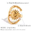 Anillo nicho acero inoxidable alta gama lujo ligero estilo ins diseño sol hueco abierto ajustable venta al por mayor transfronteriza