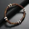 Venta Caliente de Amazon Pulsera de Madera con Cuentas de Café de Coco Moda Europea y Americana Étnica Nicho Pulsera para Hombre Venta al por Mayor