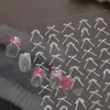 Pegatinas para uñas de diamante de cristal tomomi, modelo de colaboración exclusiva, nuevas pegatinas sencillas para uñas con decoraciones de lazo blanco