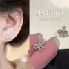 Pendientes de Plata de Ley 999 con Cierre de Mariposa, Brillo Intenso, Forma de Lazo, Circonita Cúbica para Mujer, Pendientes Pequeños, Cuidado Suave y Dulce del Agujero de la Oreja, Accesorios para Pendientes