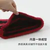 Gorro de Punto Personalizado a Rayas de Bloques de Color Otoño e Invierno Transfronterizo con Orejas de Gato Diabólico Lindas, Gorro de Lana Caliente