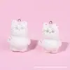 Colgante de Serie de Animales Gatito, Oso, Cerdo de Dibujos Animados Estéreo Lindo de Resina con Flocado, Accesorios Colgantes para Joyería DIY