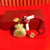 Corrente de Celular Saco da Sorte Banhado a Ouro 999, Chaveiro da Riqueza, Pingente de Bolsa, Saco da Sorte Atrai Fortuna, Mesmo Estilo dos Itens da Loja, Atacado