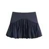 Black Fleet Deportes al Aire Libre Falda de Volantes Nube de Cintura Alta para Mujer Verano Secado Rápido Falda Mini Línea A Adelgazante Anti-Exposición Falda de Tenis
