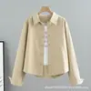 Jaqueta Jeans Pura Algodão Curta Primavera e Outono Novo Estilo Coreano Solta Versátil Manga Longa Camisa Jaqueta de Trabalho Top Feminino
