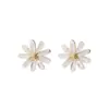 Brincos de Margarida Frescos e Fofos de Verão Coração Feminino Flor de Acrílico Brincos de Cristal Atacado