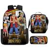 Fuente de Amazon Transfronteriza mochila de una pieza One Piece Mochila Escolar Estudiante Mochila de Luffy Bolso de Hombro Estuche para Lápices