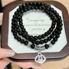 Accesorios Estilo Ins Exquisitos de Aspecto Alto Apilados de Doble Capa Retro Candado de Tinta Pulsera de Perlas Glaciares
