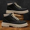 Otoño 2025 Nuevos Zapatos de Hombre Estilo de Trabajo Zapatos de Papá Zapatos Chinos de Caña Alta Botas de Motocicleta Zapatos Deportivos Casuales Tenis