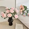 Buquê de Plástico Rosa Dia dos Namorados Decoração de Casa Flores Artificiais Sala de Estar Mesa de Jantar Arranjo de Flores Decoração com Flores Secas