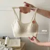 Cabide Estilo Feminino Tira Fina Alta Costura Bojo Fixo Tiras de Suporte Seguras Sutiã Fashion Minimalista Estilo 6102 Costas Bonitas