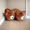 Fornecimento direto da fábrica chinelo de pelúcia de ursinho de pelúcia de desenho animado para interior animal quente para casa fofo chinelo de urso branco transfronteiriço