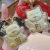 Chaveiro Gato da Sorte Ouro Puro 999 Pingente para Bolsa de Carro Artesanato Vendas Presentes para Melhores Amigas e Namoradas