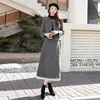 Conjunto de Jaqueta Puffer Estilo Chanel 2025 Novo Modelo, Elegante e Fashionable Conjunto de Duas Peças com Saia para Mulheres no Inverno