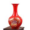 Jarrón pequeño de cerámica Jingdezhen con forma de tesoro amarillo, para sala de estar, mueble de TV, decoración del hogar, adornos.