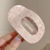 Pinza para el Cabello de Acetato de Alta Gama con Nácar, Pasador Plano Curvo Que No Lastima la Parte Posterior de la Cabeza, Pinza Grande para Peinados Recogidos, Accesorio para el Cabello de Pico de Pato