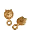 Pente com Almofada de Ar Tisu Wood Kitten Ring Gato Fofo Pente com Almofada de Ar Massageia Pontos de Acupuntura Cabelo Longo e Curto Portátil Madeira Sólida Sem Tinta