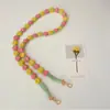 Correa de Cámara Larga Bohemia Hecha a Mano con Flores de Cuentas Flor de Margarita Lanyard para Teléfono Cadena Colgante Colorida para Mujeres