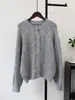 Casaco Cardigan de Tricô Trançado Estilo Hong Kong Retrô 2026 Outono/Inverno Novo Gola Redonda Casual Solto Tricô Macio para Mulheres