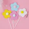 Estilo INS Coreano Lindo Decoración de Pastel Oso de Dibujos Animados Tarjeta de Feliz Cumpleaños Flor Sonriente Enchufe Vestir