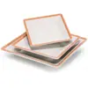 Plato Plano Rectangular de Melamina A5 Estilo Porcelana Creativa Japonés Comercial para Hot Pot Plato de Plástico Plato para Sushi Plato para Barbacoa Plato para Platos Fríos