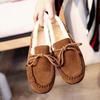 Zapatos de invierno de estilo coreano para mujer, con forro polar, planos, de color liso, botas de nieve informales Mao Mao, con acolchado de algodón.