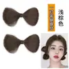 Coque de Cabelo com Laço, Presilha Dupla para Coque, Cabelo Sintético, Estilo de Menina Energética, Coque de Cabelo Preguiçoso, Presilha Jacaré
