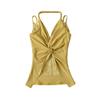 Estilo Europeo y Americano Sexy Estilo Pura Lujuria Diseño con Encaje Camisola Verano Dulce y Picante Hermoso Top Corto