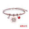Pulsera Europea y Americana Transfronteriza Acero Inoxidable Pulsera Hueso de Serpiente Día del Maestro Manzana Roja Conmemorativa Regalo Festivo Pulsera Grabable