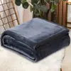 Manta de flanela lisa, manta de fleece coral quente para outono e inverno, manta de piquenique, manta para pernas de avião, direto do fabricante