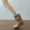 Botas Retro Francesas Versátiles de Suela Gruesa para Mujer 2026 Nuevo Llegado de Otoño Para Personas Bajas Que Aumentan la Altura Adelgazantes Pierna de Pantalón Botines Birkenstock