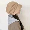 Chapéu Feminino Outono e Inverno Camurça Malha Vermelho Preto Chapéu para Frio Boina Estilo Japonês Chapéu Empilhado Tamanho Cabeça Grande Chapéu de Pescador Octogonal