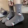 Calcetines Cálidos de Invierno para Mujer, Calcetines Japoneses Lindos de Animales de Media Pantorrilla, Piel de Conejo Suave, Calcetines Holgados Rayados Estilo Universitario