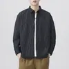 Camisa masculina de manga longa listrada estilo americano, nova coleção outono 2026, casual, moderna, versátil, de alta qualidade, tamanhos grandes, primavera e outono