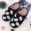 Exclusivo Transfronterizo Lindo Dibujo Animado de Fantasmita Zapatillas de Algodón Calientes para Interiores Halloween Divertidas para el Hogar Zapatillas de Algodón