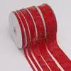 Cinta de Felpa de Seda Dorada de un Solo Lado Roja y Negra Cinta de Flock Hecha a Mano para Manualidades Cinta para Caja de Regalo Decoración de Árbol de Navidad